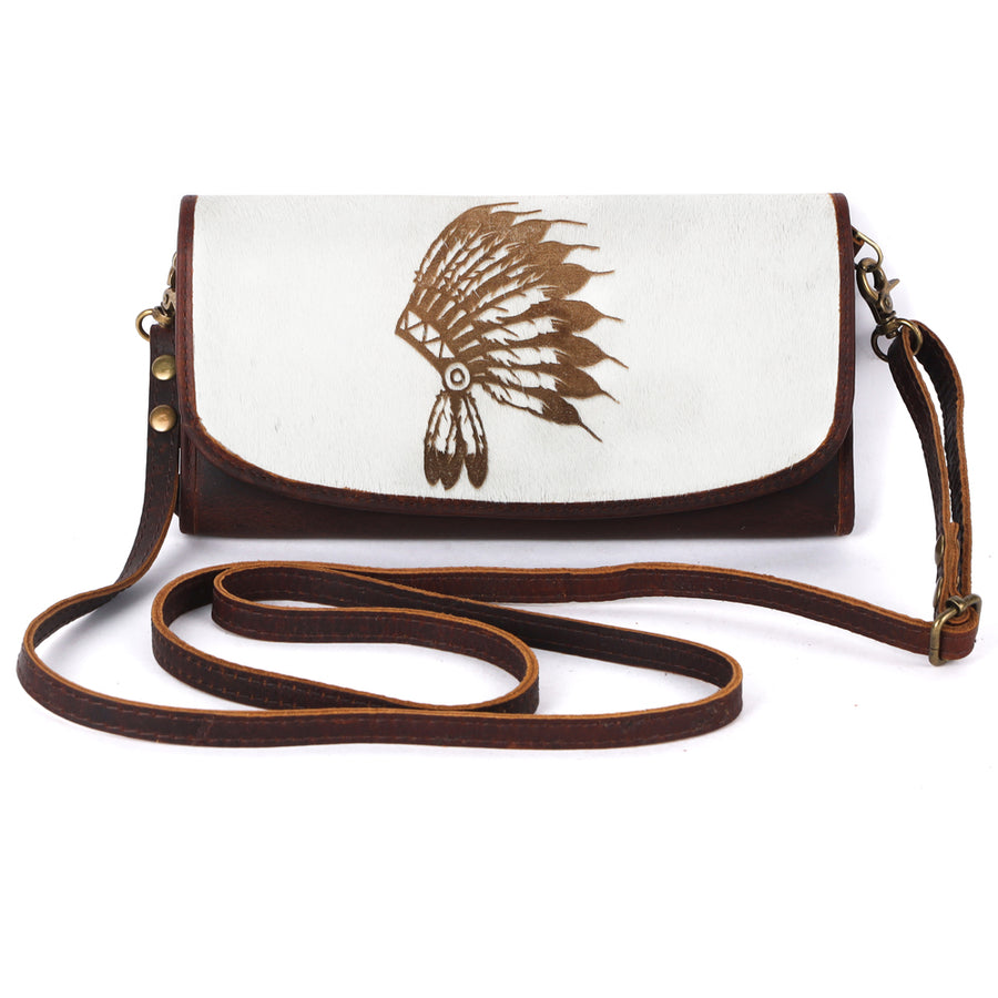 American Darling Small Cross body Bag Genuine Vegetable Tanned Leather Wallet Purse Western Handbag 4in x 1in x 8in