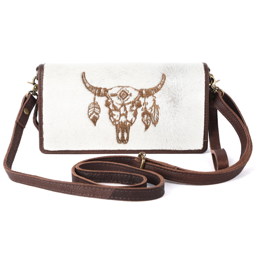 American Darling Organiser Bag, Hand Painted Western Leather, Vegetable Tanned Full Grain, 4in (H) X 8in (W) X 1.5in (D)