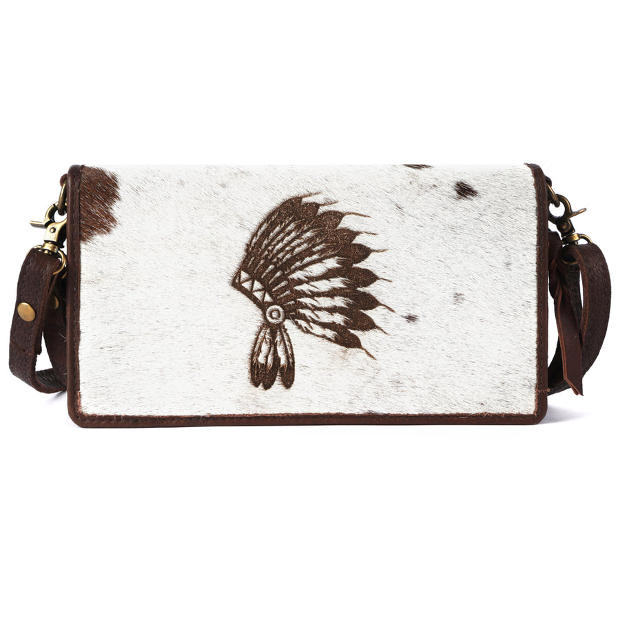 American Darling Organiser Bag, Hand Painted Western Leather, Vegetable Tanned Full Grain, 4in (H) X 8in (W) X 1.5in (D)