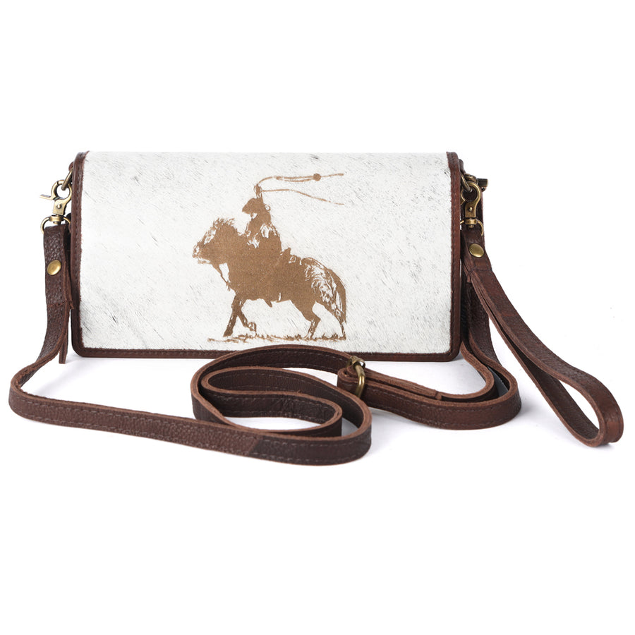 American Darling Organiser Bag, Hand Painted Western Leather, Vegetable Tanned Full Grain, 4in (H) X 8in (W) X 1.5in (D)