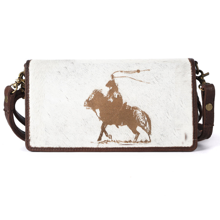American Darling Organiser Bag, Hand Painted Western Leather, Vegetable Tanned Full Grain, 4in (H) X 8in (W) X 1.5in (D)