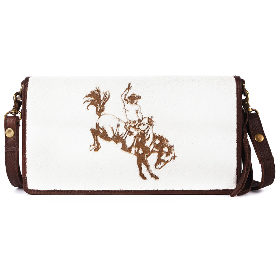 American Darling Organiser Bag, Hand Painted Western Leather, Vegetable Tanned Full Grain, 4in (H) X 8in (W) X 1.5in (D)