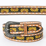 American Darling ADBLF102-L Beautifully Hand Tooled Genuine American Leather Belt Men and  Women