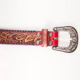 American Darling ADBLF103-L Beautifully Hand Tooled Genuine American Leather Belt Men and  Women