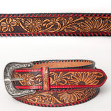 American Darling ADBLF103-L Beautifully Hand Tooled Genuine American Leather Belt Men and  Women