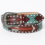 American Darling ADBLF104-L Beautifully Hand Tooled Genuine American Leather Belt Men and  Women