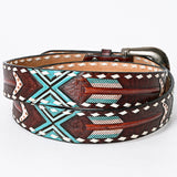 American Darling ADBLF104-L Beautifully Hand Tooled Genuine American Leather Belt Men and  Women