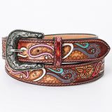 American Darling ADBLF105-L Beautifully Hand Tooled Genuine American Leather Belt Men and  Women