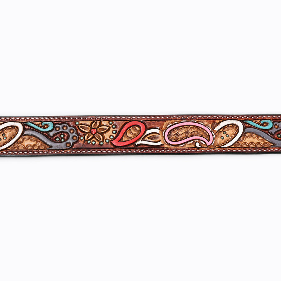 American Darling Beautifully Hand Tooled Tan Genuine Leather Belt Men and Women Western with Removable Buckle