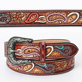 American Darling ADBLF105-L Beautifully Hand Tooled Genuine American Leather Belt Men and  Women