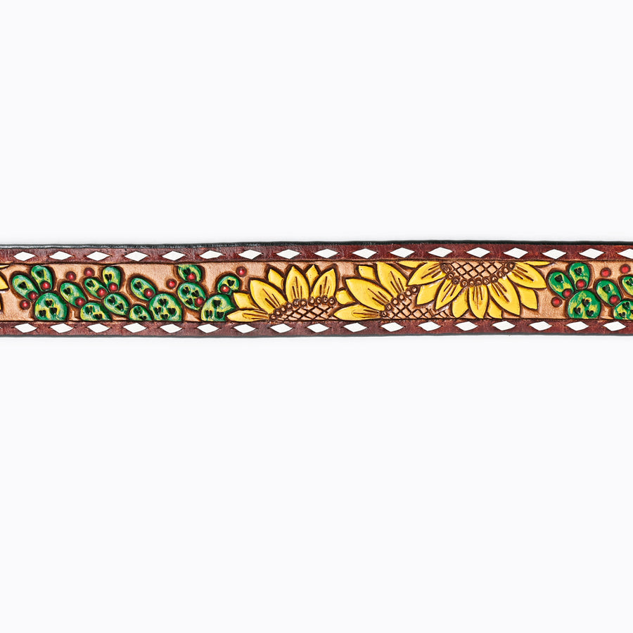 American Darling Beautifully Hand Tooled Tan Genuine Leather Belt Men and Women Western with Removable Buckle