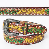 American Darling ADBLF106-L Beautifully Hand Tooled Genuine American Leather Belt Men and  Women