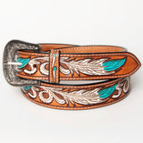 American Darling ADBLF107-L Beautifully Hand Tooled Genuine American Leather Belt Men and  Women