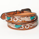 American Darling ADBLF107-L Beautifully Hand Tooled Genuine American Leather Belt Men and  Women