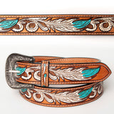 Beautifully Hand Tooled Hand Painted Genuine American Leather Belt Men and Women - Uhorse