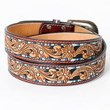 American Darling ADBLF108-L Beautifully Hand Tooled Genuine American Leather Belt Men and  Women