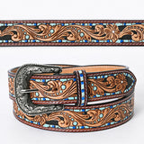 American Darling ADBLF108-L Beautifully Hand Tooled Genuine American Leather Belt Men and  Women