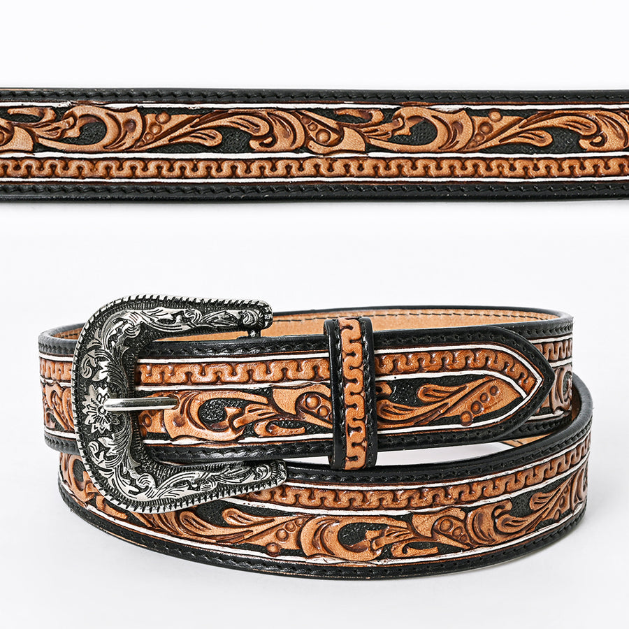Beautifully Hand Tooled Genuine American Leather Belt Men and Women - Uhorse