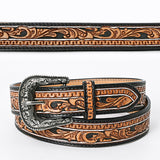 American Darling ADBLF109-L Beautifully Hand Tooled Genuine American Leather Belt Men and  Women