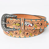 Beautifully Hand Tooled Hand Painted Genuine American Leather Belt Men and Women