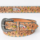 Beautifully Hand Tooled Hand Painted Genuine American Leather Belt Men and Women