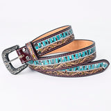 American Darling ADBLF153-L Beautifully Hand Tooled Genuine American Leather Belt Men and  Women