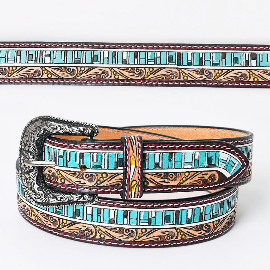 Beautifully Hand Tooled Genuine American Leather Belt Men and Women - Uhorse