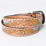 American Darling ADBLF159-L Beautifully Hand Tooled Genuine American Leather Belt Men and  Women