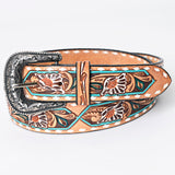 American Darling ADBLF161-L Beautifully Hand Tooled Genuine American Leather Belt Men and  Women