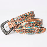 American Darling ADBLF161-L Beautifully Hand Tooled Genuine American Leather Belt Men and  Women