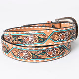 American Darling ADBLF161-L Beautifully Hand Tooled Genuine American Leather Belt Men and  Women