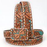 American Darling ADBLF174-L Beautifully Hand Tooled Genuine American Leather Belt Men and  Women