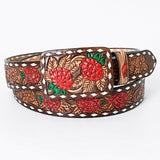 American Darling ADBLF182-L Beautifully Hand Tooled Genuine American Leather Belt Men and  Women