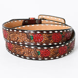 American Darling Beautifully Hand Tooled Brown Genuine American Leather Belt Men and Women Western Belt with Removable Buckle