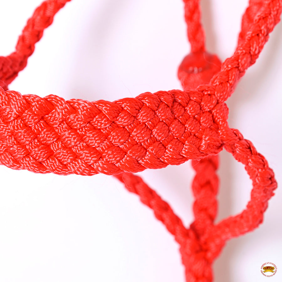 Hilason Braided Nylon Knotted Rope Horse Halter With 8 Ft. Lead Rope Heavy Duty Training Halter