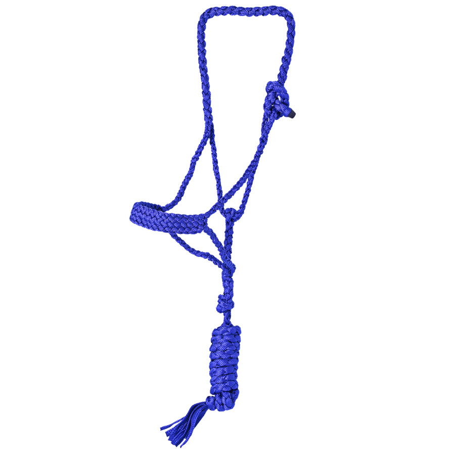 Hilason Braided Nylon Knotted Rope Horse Halter With 8 Ft. Lead Rope Heavy Duty Training Halter - Uhorse