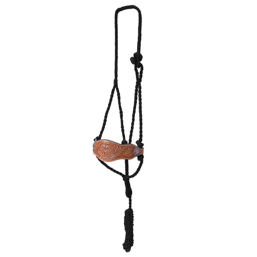Hilason Rope Halter Floral Noseband With 8 Ft. Lead Rope Halter for Horses - Uhorse