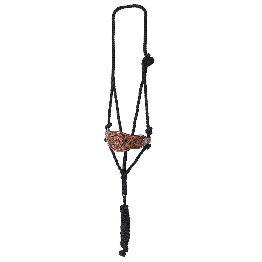 Hilason Rope Halter Floral Noseband With 8 Ft. Lead Rope Halter for Horses - Uhorse
