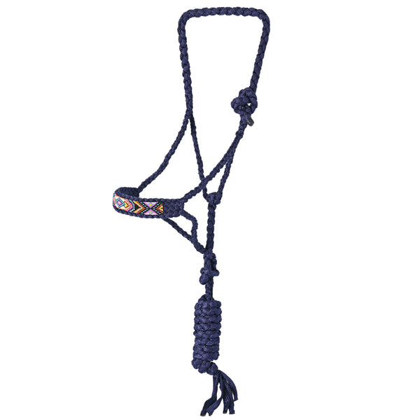 HILASON W. Beaded Weave Nylon/Poly Rope Halter 8 Ft. Lead Rope – by Hilason – Cowboy and equestrian accessories