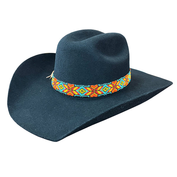 HILASON Vibrant Beaded Cowboy Hat Band for Men and Women Adjustable Leather Tie - Uhorse