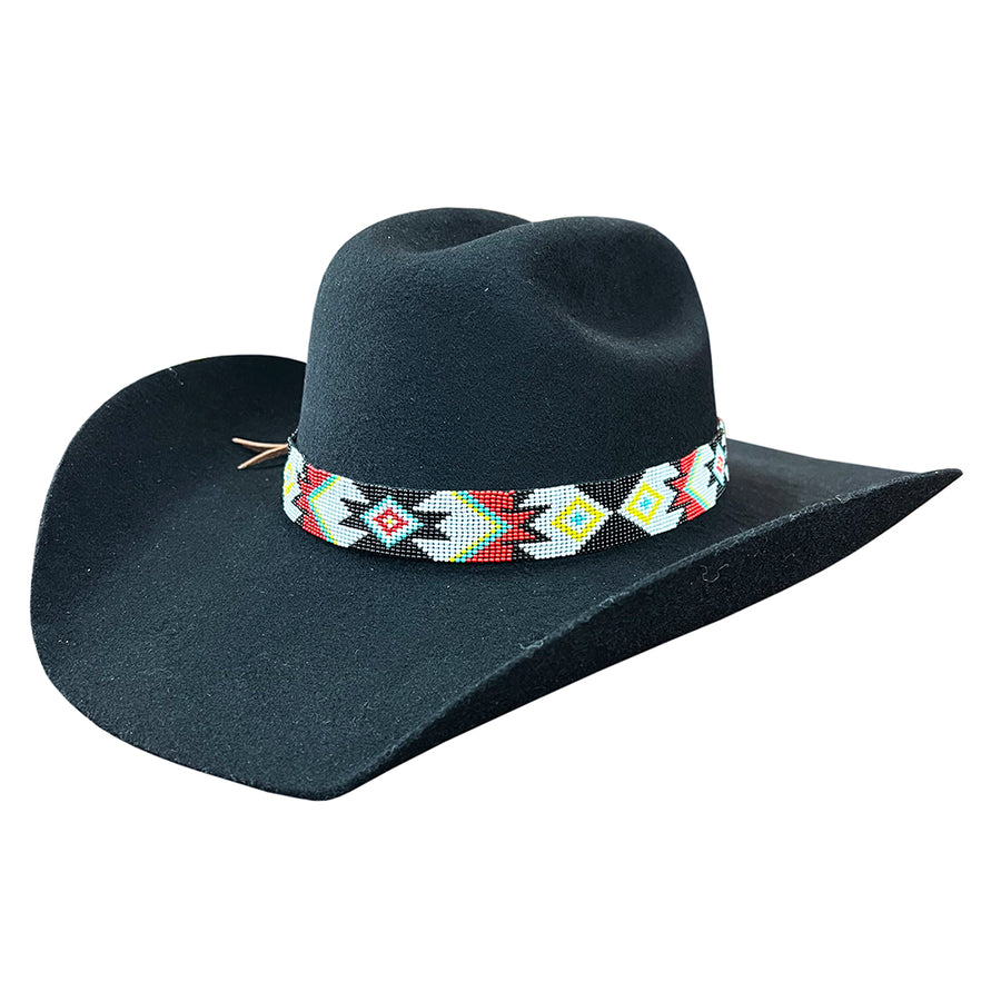 HILASON Vibrant Beaded Cowboy Hat Band for Men and Women Adjustable Leather Tie - Uhorse