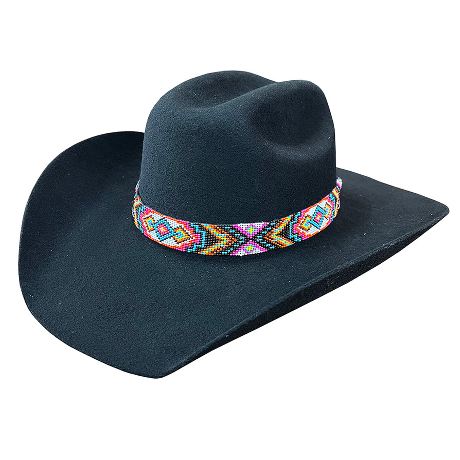 HILASON Vibrant Beaded Cowboy Hat Band for Men and Women Adjustable Leather Tie - Uhorse