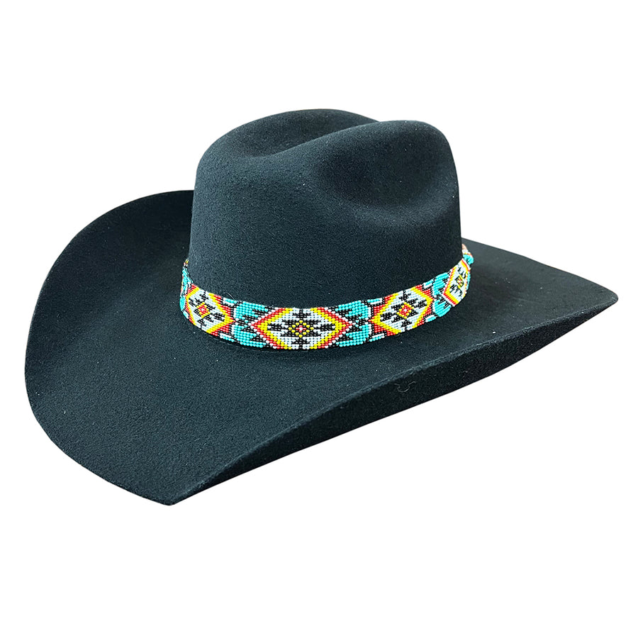 HILASON Vibrant Beaded Cowboy Hat Band for Men and Women Adjustable Leather Tie - Uhorse
