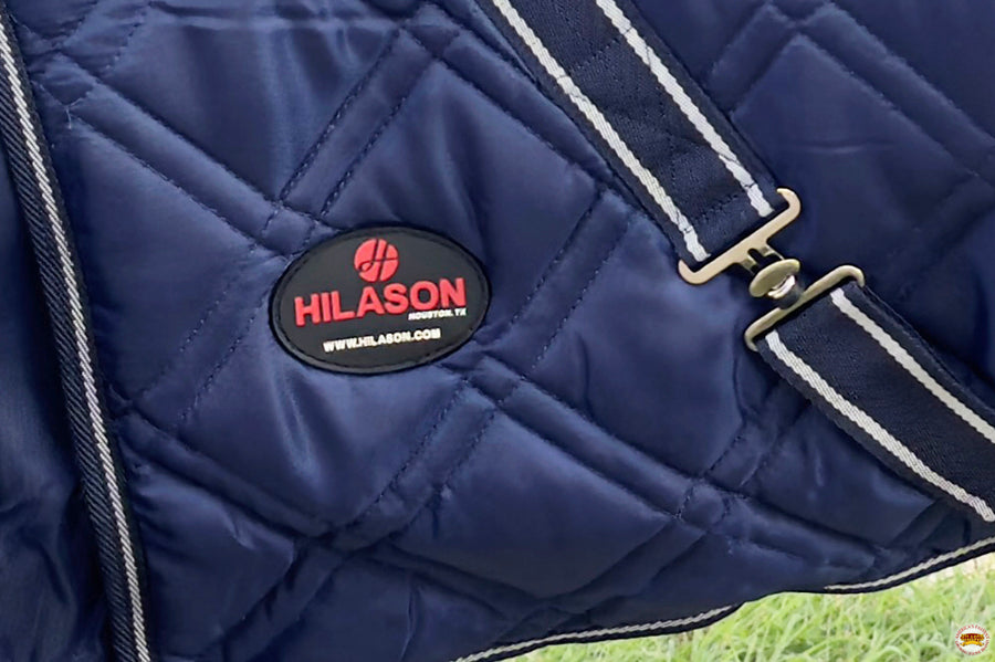 HILASON Western Horse Stable Blanket Quilted | Blankets for Winter Water Resistant Horses Blue