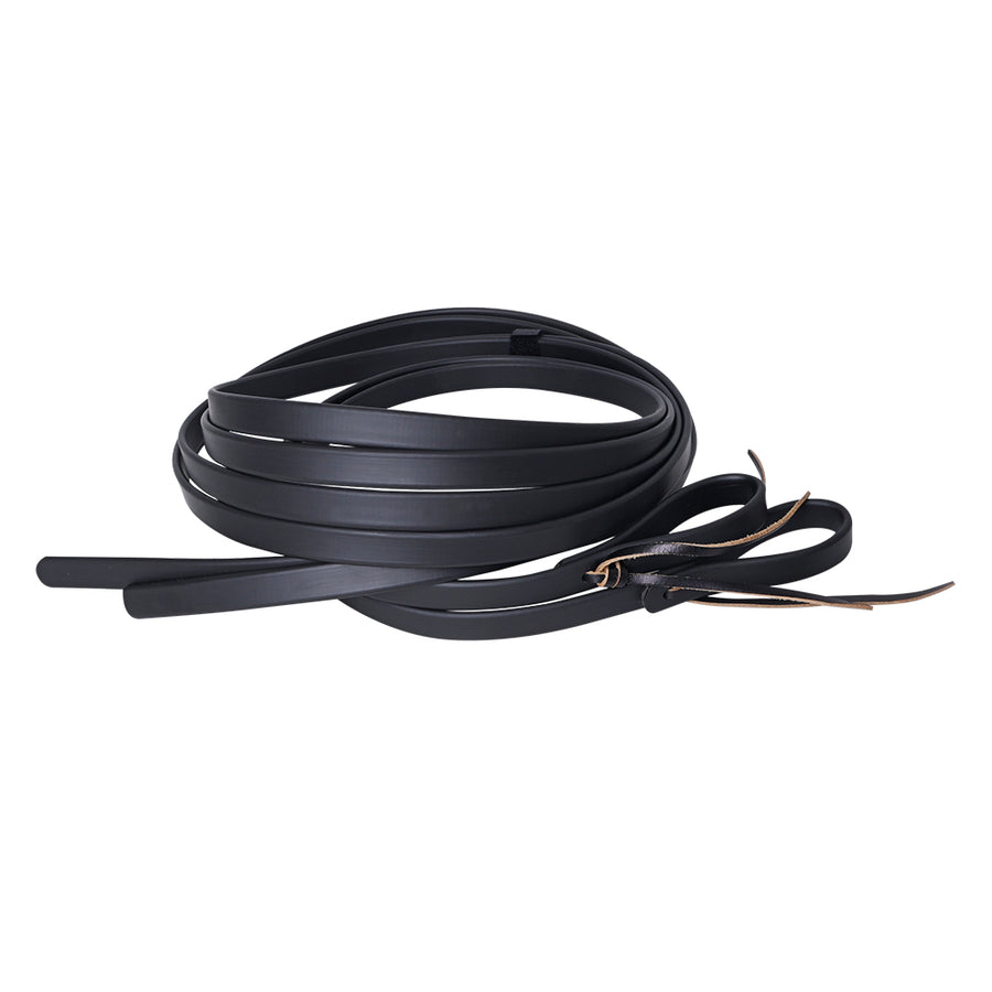 HILASON Western Biothane Leather Horse Split Rein Black - Uhorse