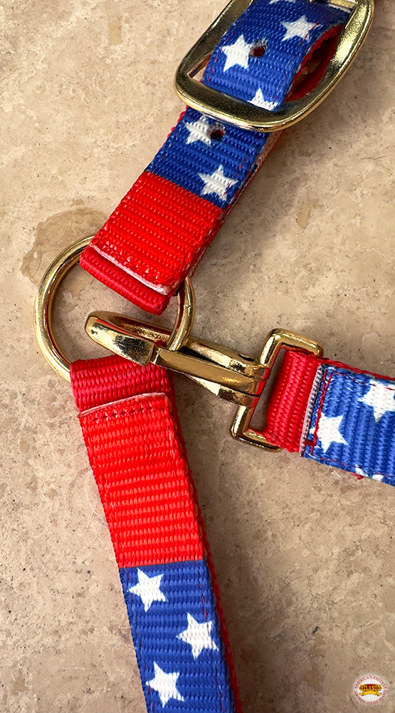 HILASON Western Horse Top Grade Nylon Comfortable & Flexible Halter US Flag