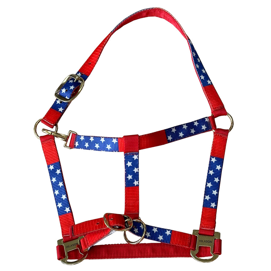 HILASON Western Horse Top Grade Nylon Comfortable and Flexible Halter US Flag - Uhorse