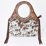 ADBG1197 American Darling Hand Tooled Hair On Genuine Leather Women Bag Western Handbag Purse