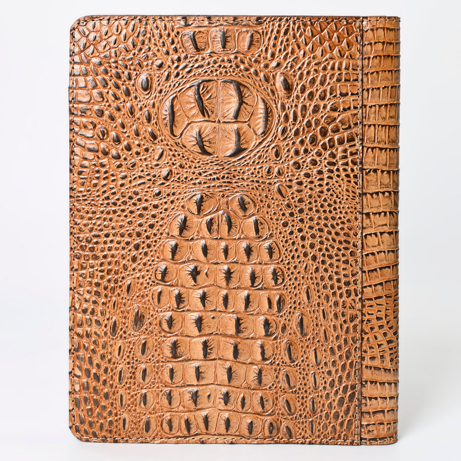 American Darling Portfolio Bag Hand Tooled Crocodile Embossed Genuine Leather Western Women | Student for Sketches