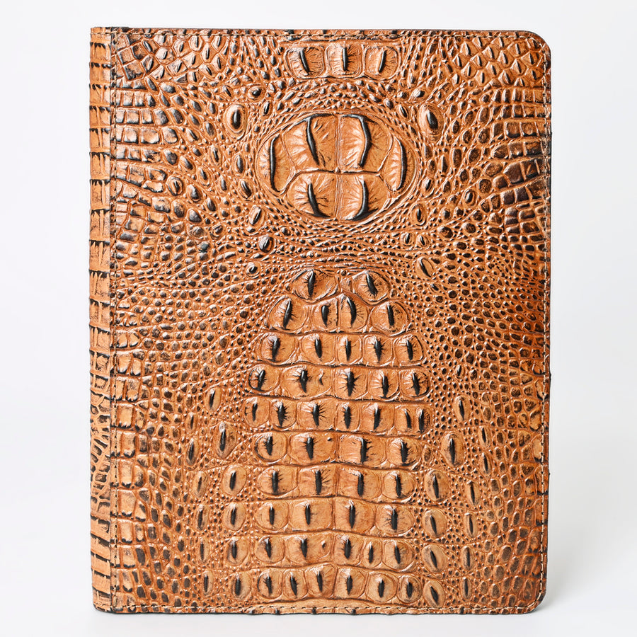 American Darling Portfolio Bag Hand Tooled Crocodile Embossed Genuine Leather Western Women | Student for Sketches